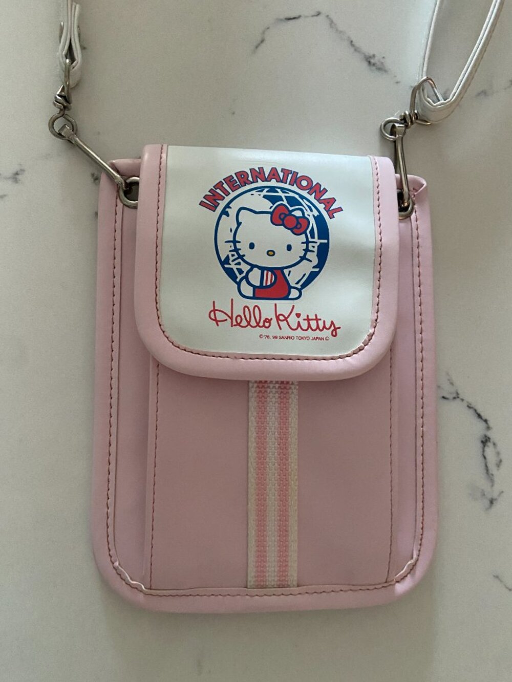 Vintage 1999 Sanrio Hello Kitty International Mini Crossbody Bag Y2K Pink Kawaii - Picture 10 of 11